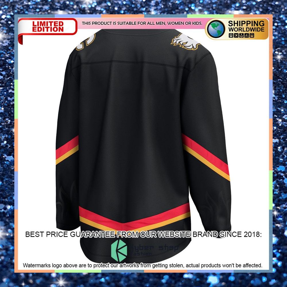 Calgary Flames Alternate Premier Black Hockey Jersey 7 Calgary Flames Alternate Premier Black Hockey Jersey word2