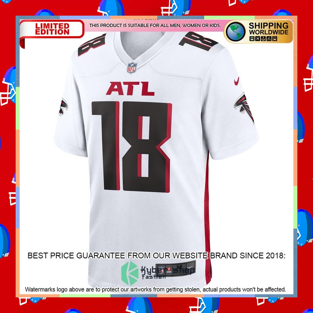 Calvin Ridley Atlanta Falcons White Football Jersey 8 Calvin Ridley Atlanta Falcons White Football Jersey word2