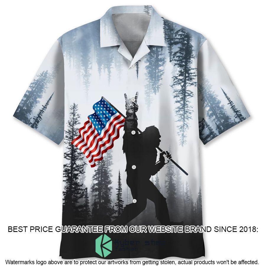 Camping Usa Flag Hawaiian Shirt