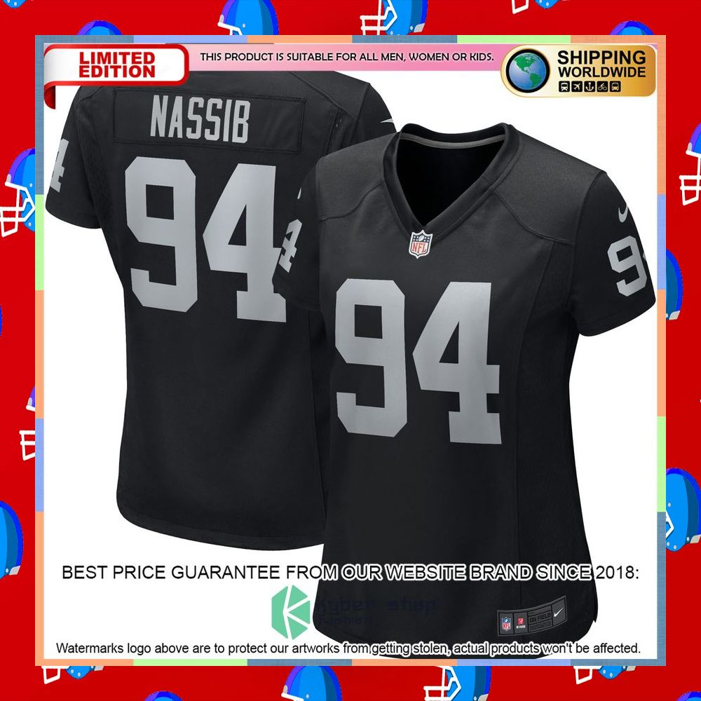 Carl Nassib Las Vegas Raiders Women's Black Football Jersey 6 Carl Nassib Las Vegas Raiders Women's Black Football Jersey word2