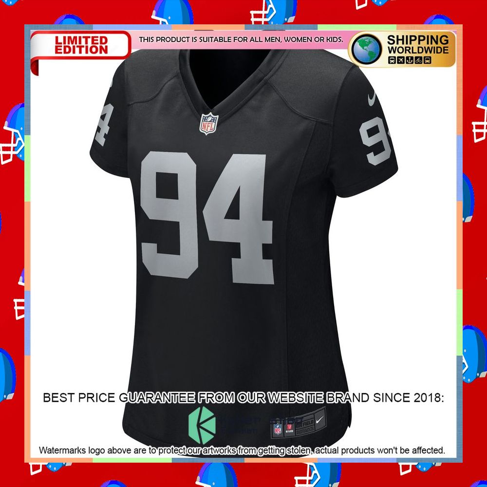 Carl Nassib Las Vegas Raiders Women's Black Football Jersey 7 Carl Nassib Las Vegas Raiders Women's Black Football Jersey word2