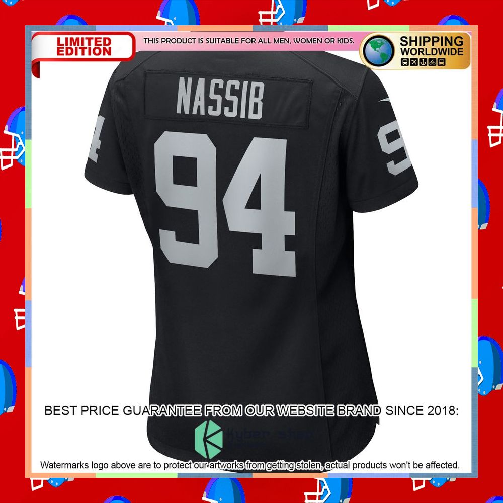 Carl Nassib Las Vegas Raiders Women's Black Football Jersey 8 Carl Nassib Las Vegas Raiders Women's Black Football Jersey word2