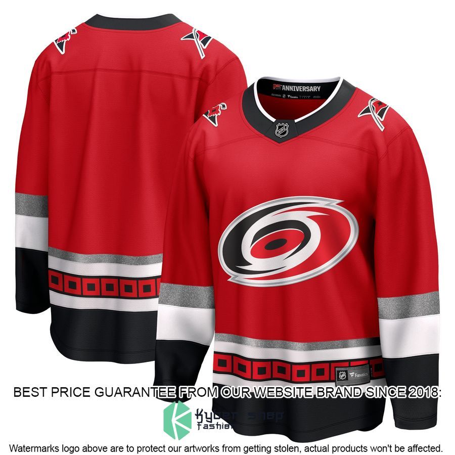 Carolina Hurricanes 25th Anniversary Premier Blank Red Hockey Jersey