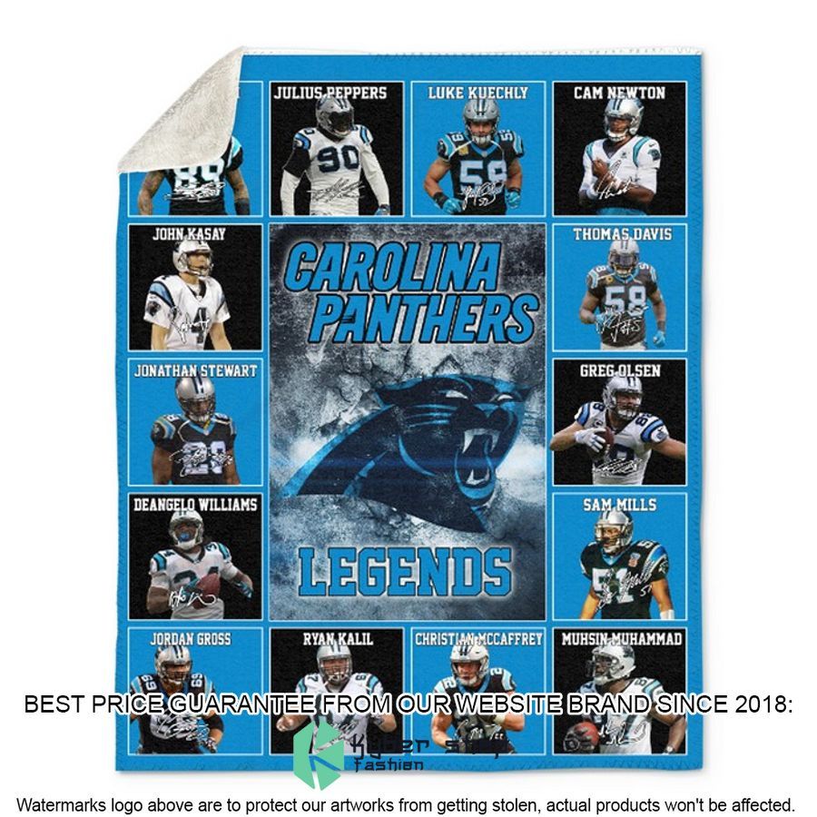 Carolina Panthers Legends Fleece Blanket word1