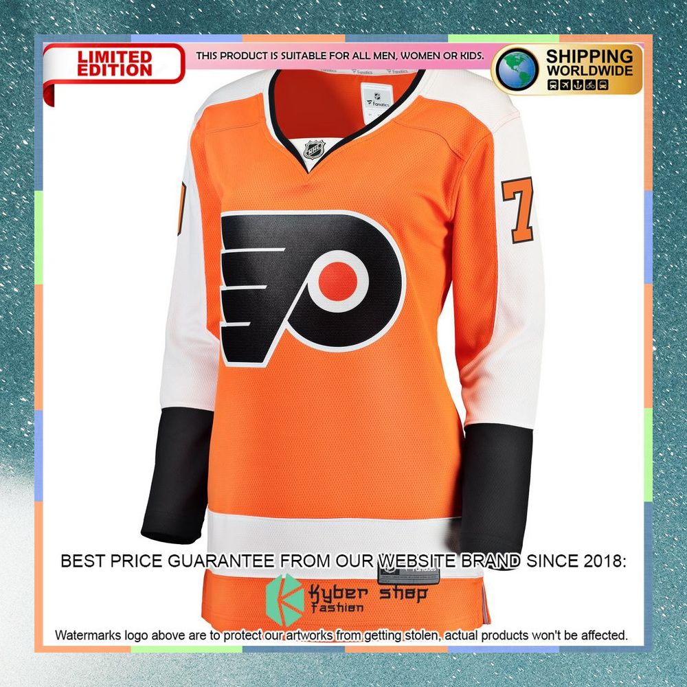 Carter Hart Philadelphia Flyers Women's Orange Hockey Jersey 6 Carter Hart Philadelphia Flyers Women's Orange Hockey Jersey word2