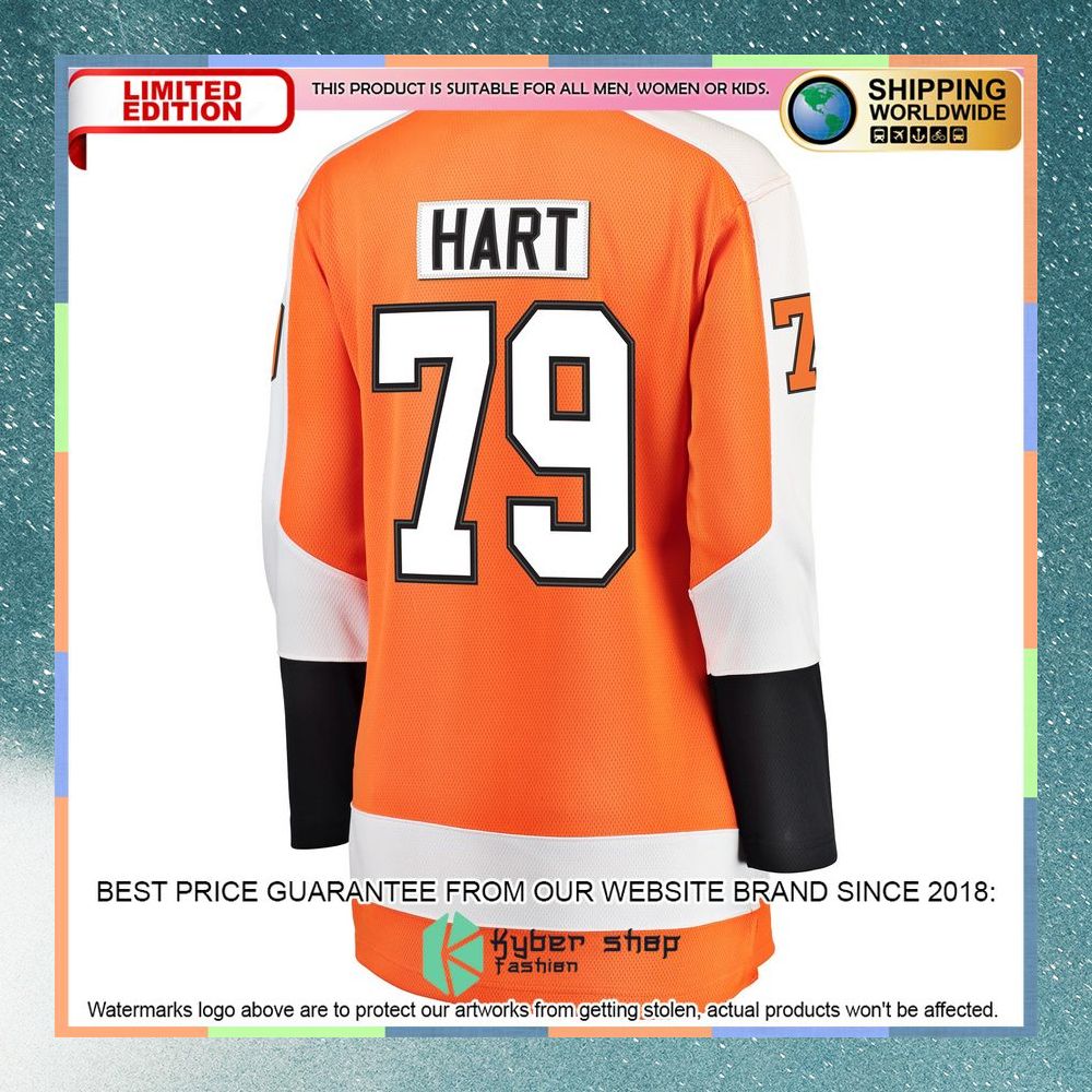 Carter Hart Philadelphia Flyers Women's Orange Hockey Jersey 7 Carter Hart Philadelphia Flyers Women's Orange Hockey Jersey word2