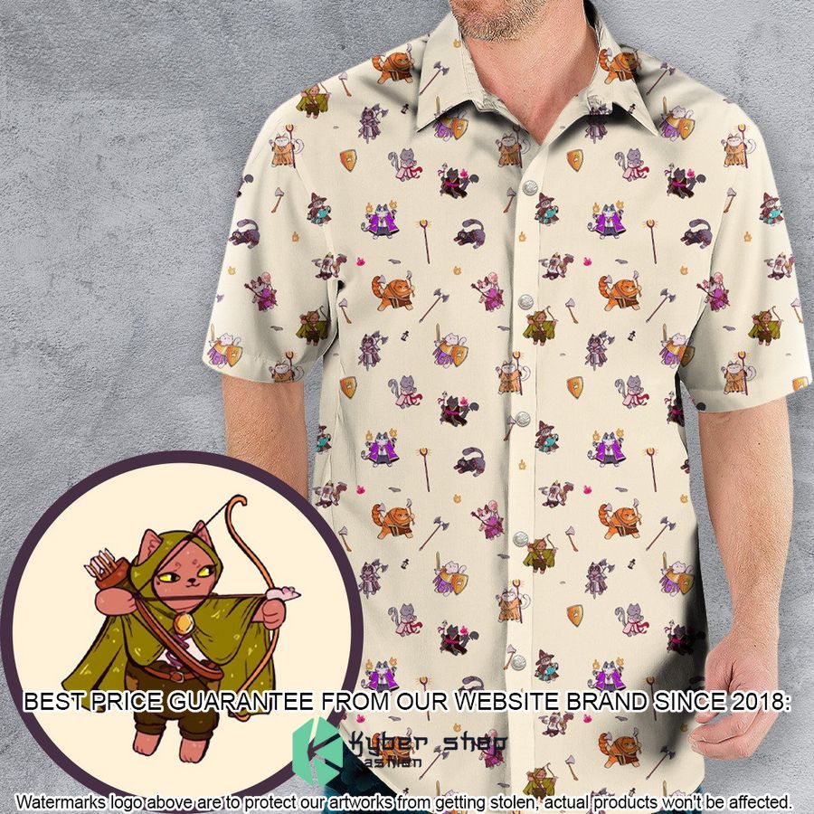 Cats In Dungeons and Dragons Pattern Hawaiian Shirt