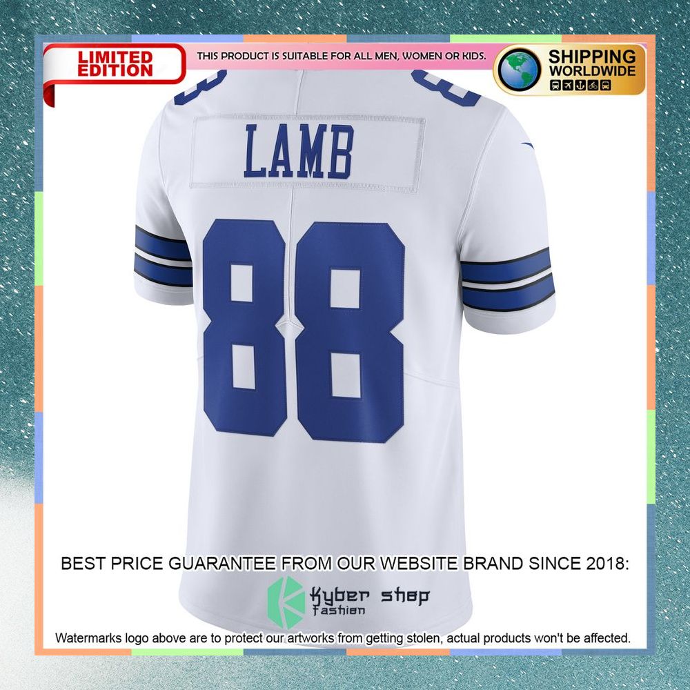 CeeDee Lamb Dallas Cowboys Vapor White Football Jersey 7 CeeDee Lamb Dallas Cowboys Vapor White Football Jersey word1