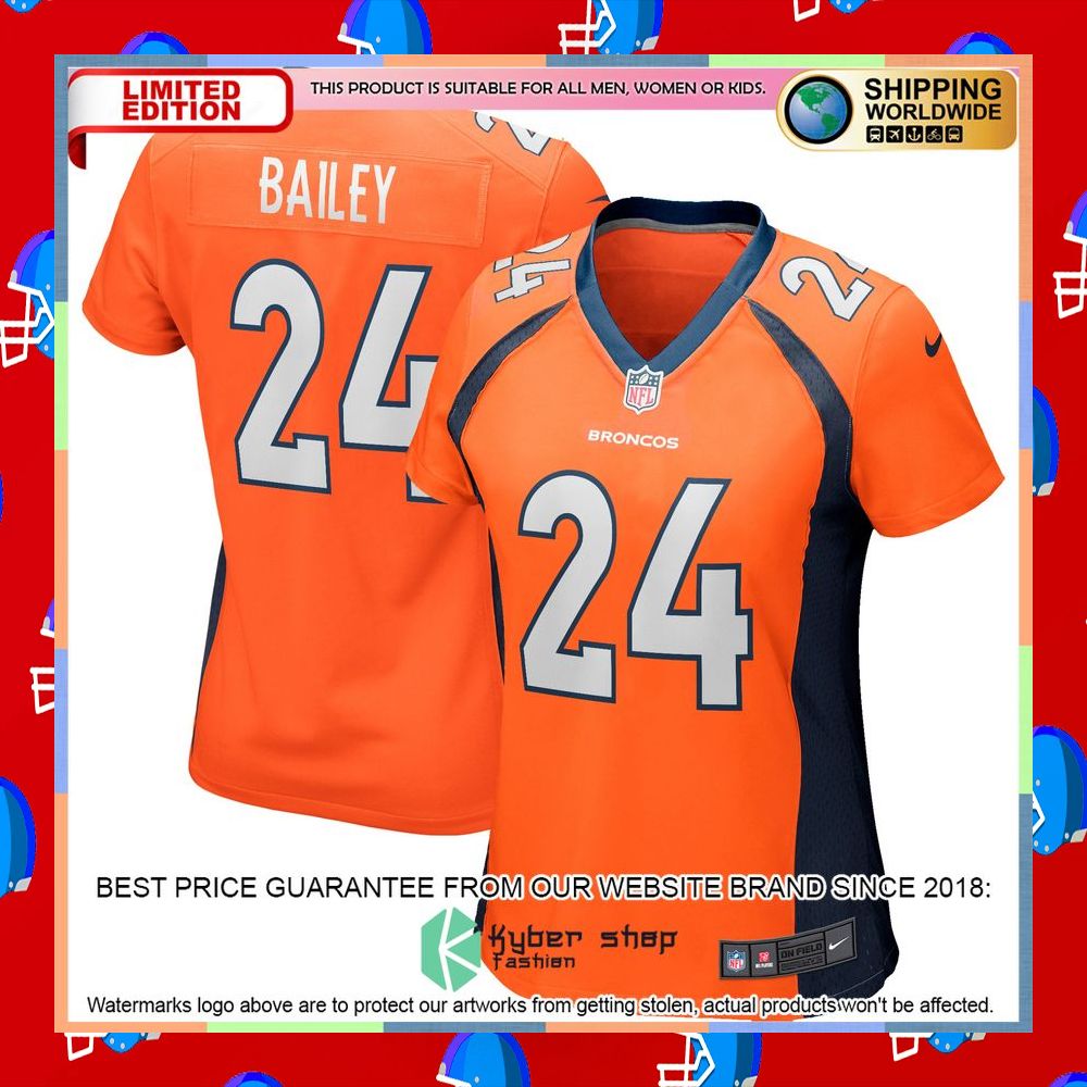 Champ Bailey Denver Broncos Women's Orange Football Jersey 5 Champ Bailey Denver Broncos Women's Orange Football Jersey word3