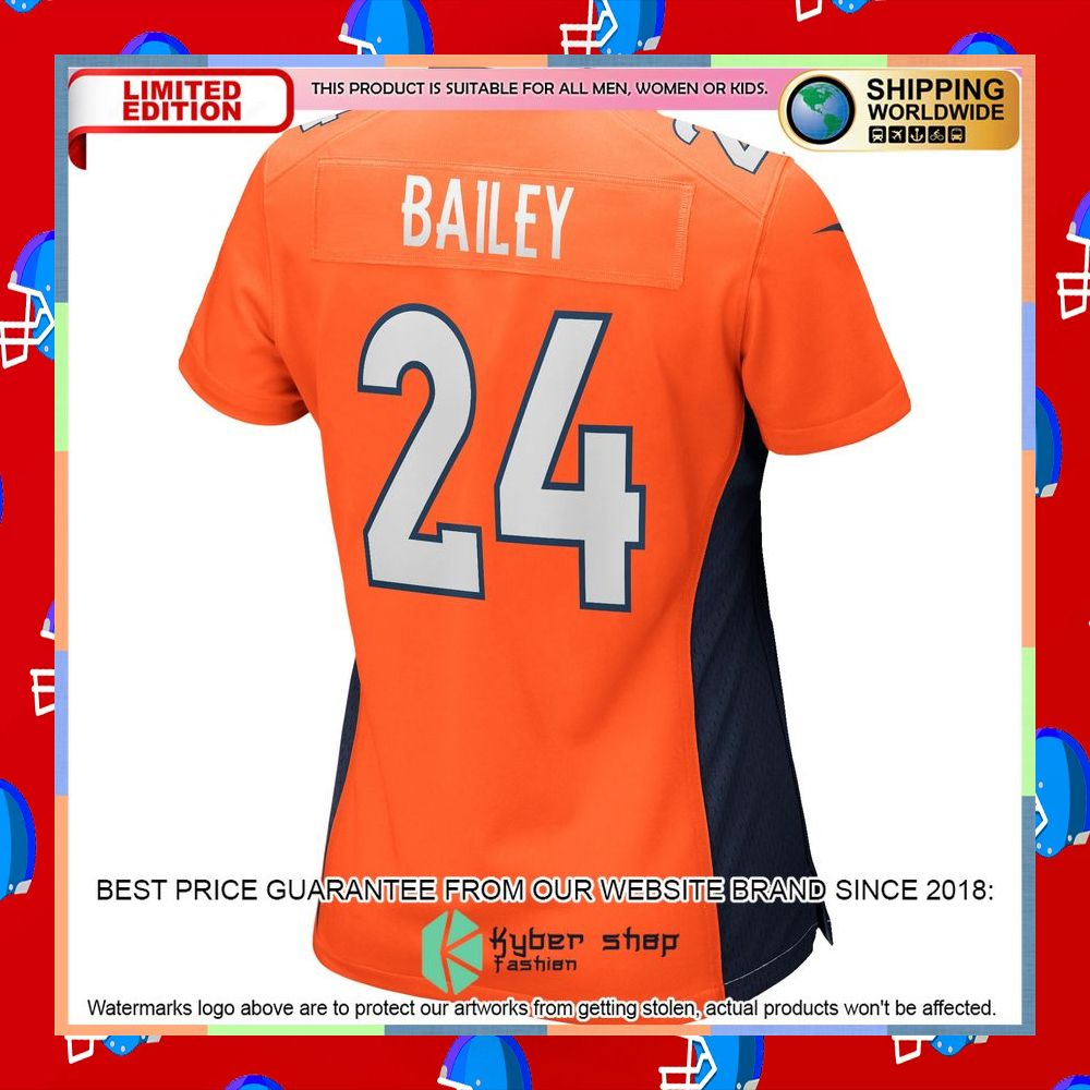 Champ Bailey Denver Broncos Women's Orange Football Jersey 7 Champ Bailey Denver Broncos Women's Orange Football Jersey word3