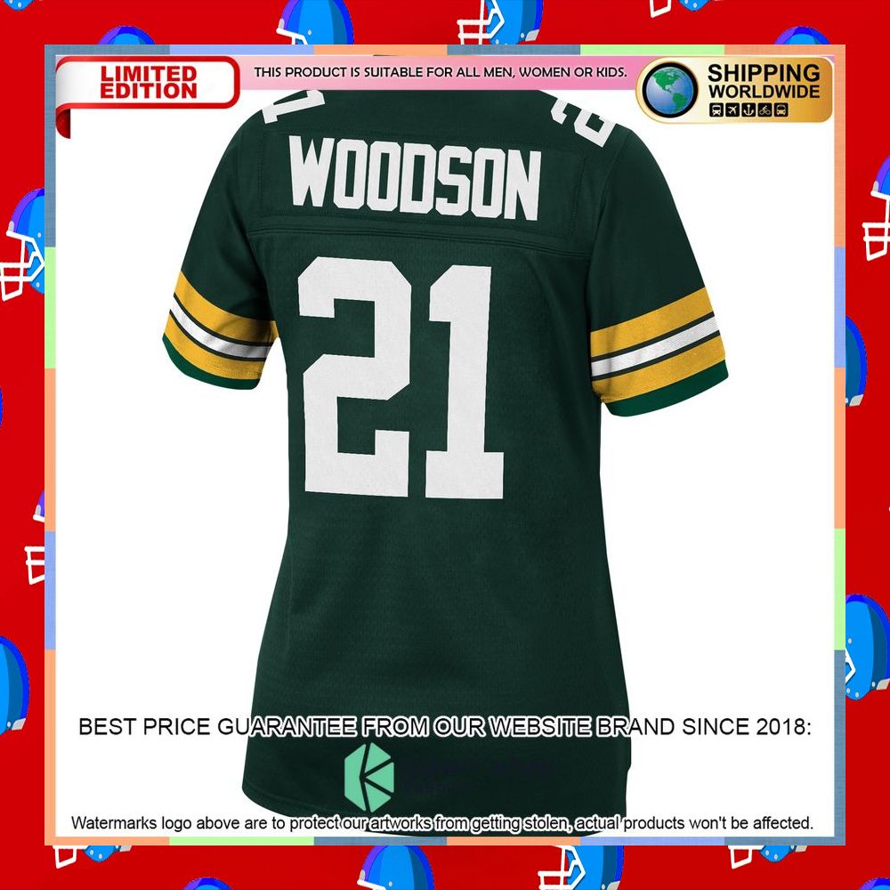 Charles Woodson Green Bay Packers Mitchell & Ness Women's 2010 Legacy Replica Green Football Jersey 7 Charles Woodson Green Bay Packers Mitchell & Ness Women's 2010 Legacy Replica Green Football Jersey word3