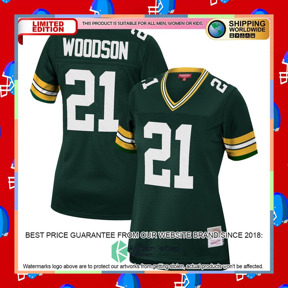 Charles Woodson Green Bay Packers Mitchell & Ness Women's 2010 Legacy Replica Green Football Jersey 8 Charles Woodson Green Bay Packers Mitchell & Ness Women's 2010 Legacy Replica Green Football Jersey word3