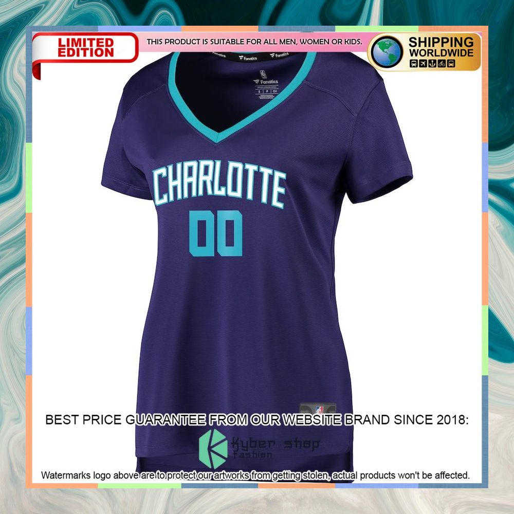 Charlotte Hornets Women's Custom Purple Basketball Jersey 5 Charlotte Hornets Women's Custom Purple Basketball Jersey word1