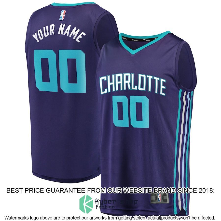Charlotte Hornets Youth Custom Purple Basketball Jersey