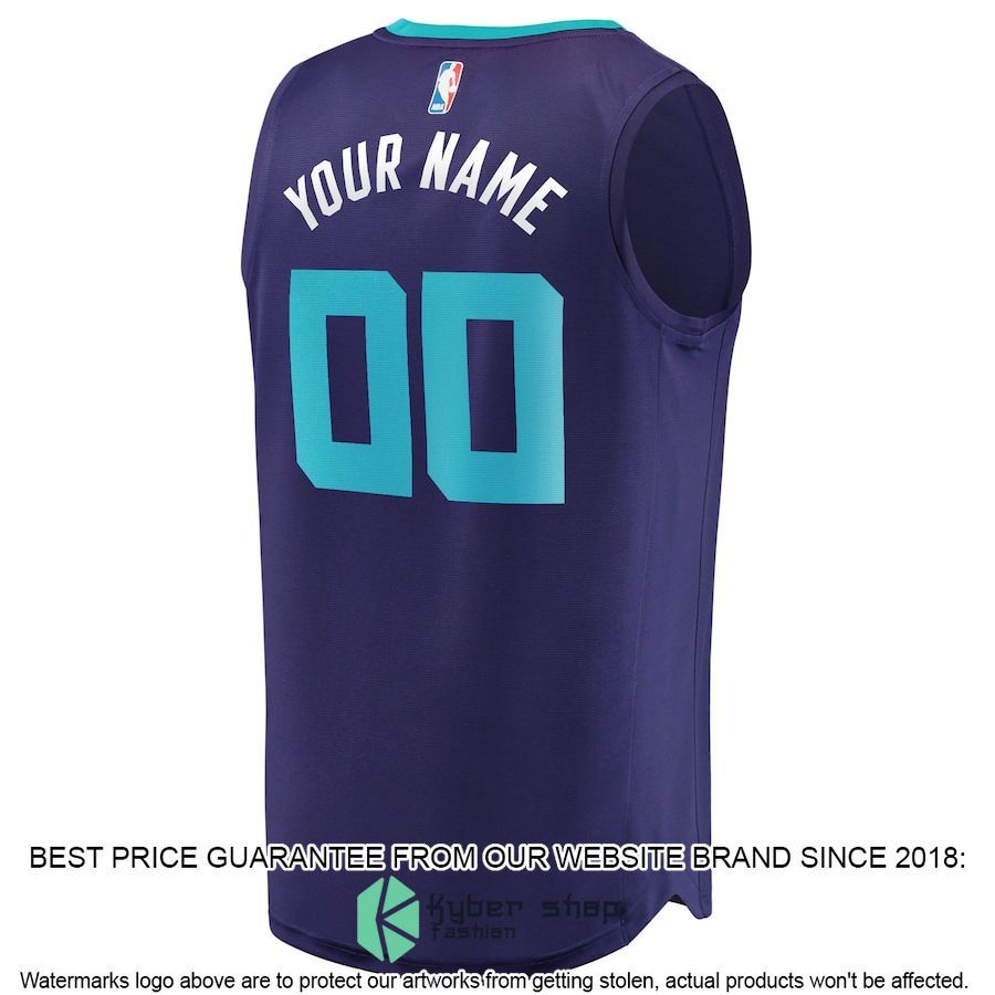 Charlotte Hornets Youth Custom Purple Basketball Jersey 3 Charlotte Hornets Youth Custom Purple Basketball Jersey word1