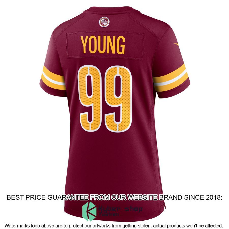 Chase Young Washington Commanders Women's Burgundy Football Jersey 3 Chase Young Washington Commanders Women's Burgundy Football Jersey word2