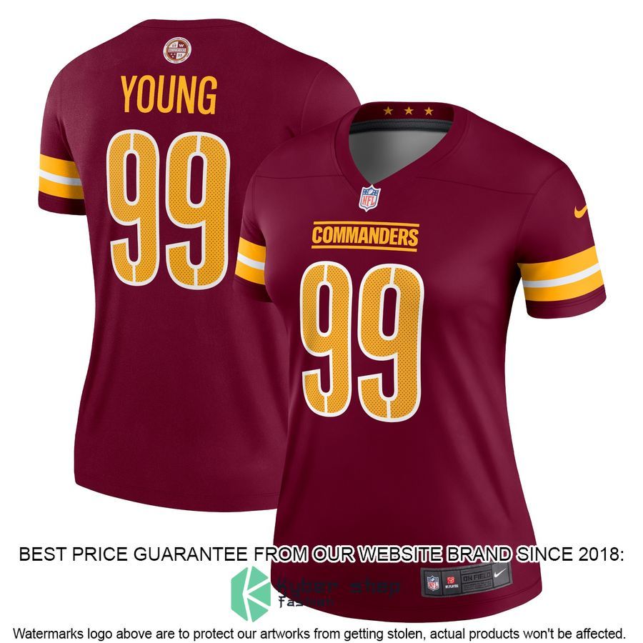 Chase Young Washington Commanders Women's Burgundy Football Jersey