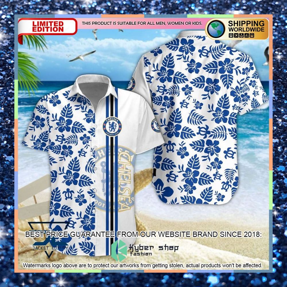 Chelsea F.C. Flowers Hawaiian Shirt, Shorts 3 Chelsea F.C. Flowers Hawaiian Shirt, Shorts word3