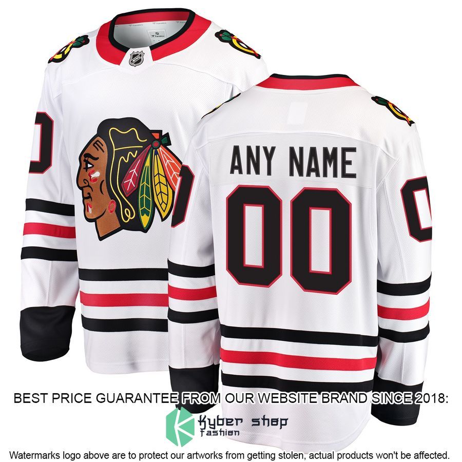 Chicago Blackhawks Away Custom White Hockey Jersey