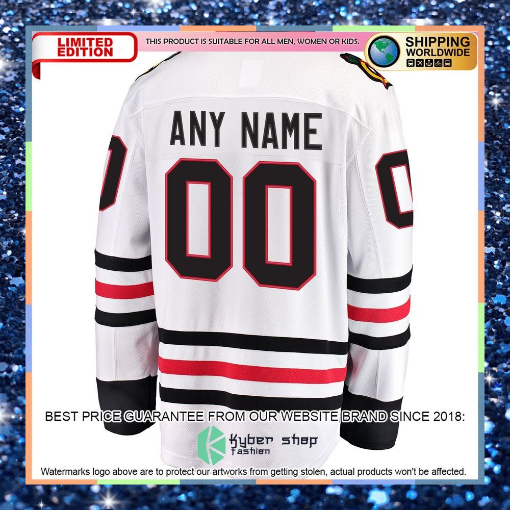 Chicago Blackhawks Away Custom White Hockey Jersey 8 Chicago Blackhawks Away Custom White Hockey Jersey word3