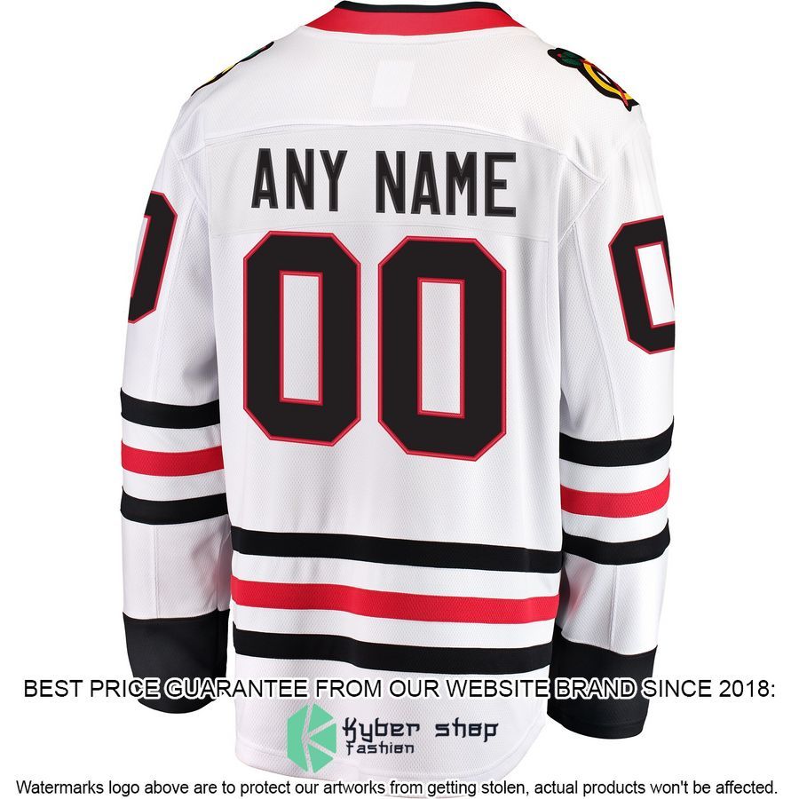 Chicago Blackhawks Away Custom White Hockey Jersey 3 Chicago Blackhawks Away Custom White Hockey Jersey word3