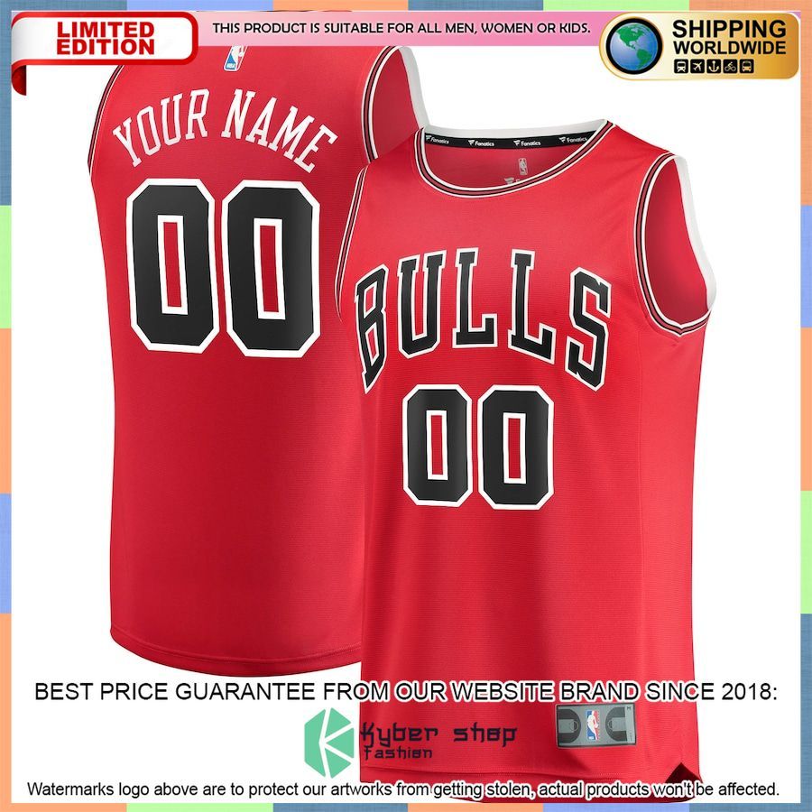 Chicago Bulls Custom Red Basketball Jersey