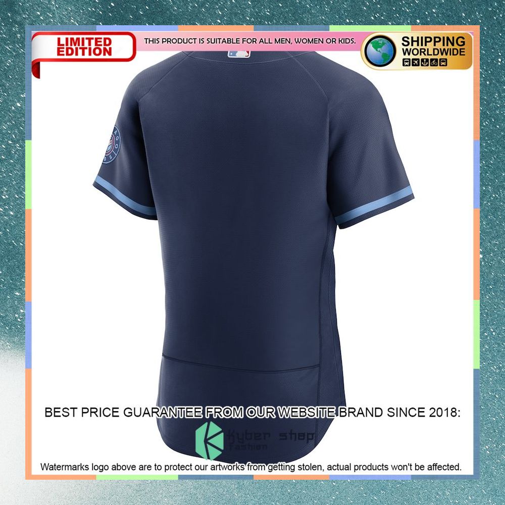 Chicago Cubs City Connect Navy Baseball Jersey 6 Chicago Cubs City Connect Navy Baseball Jersey word1