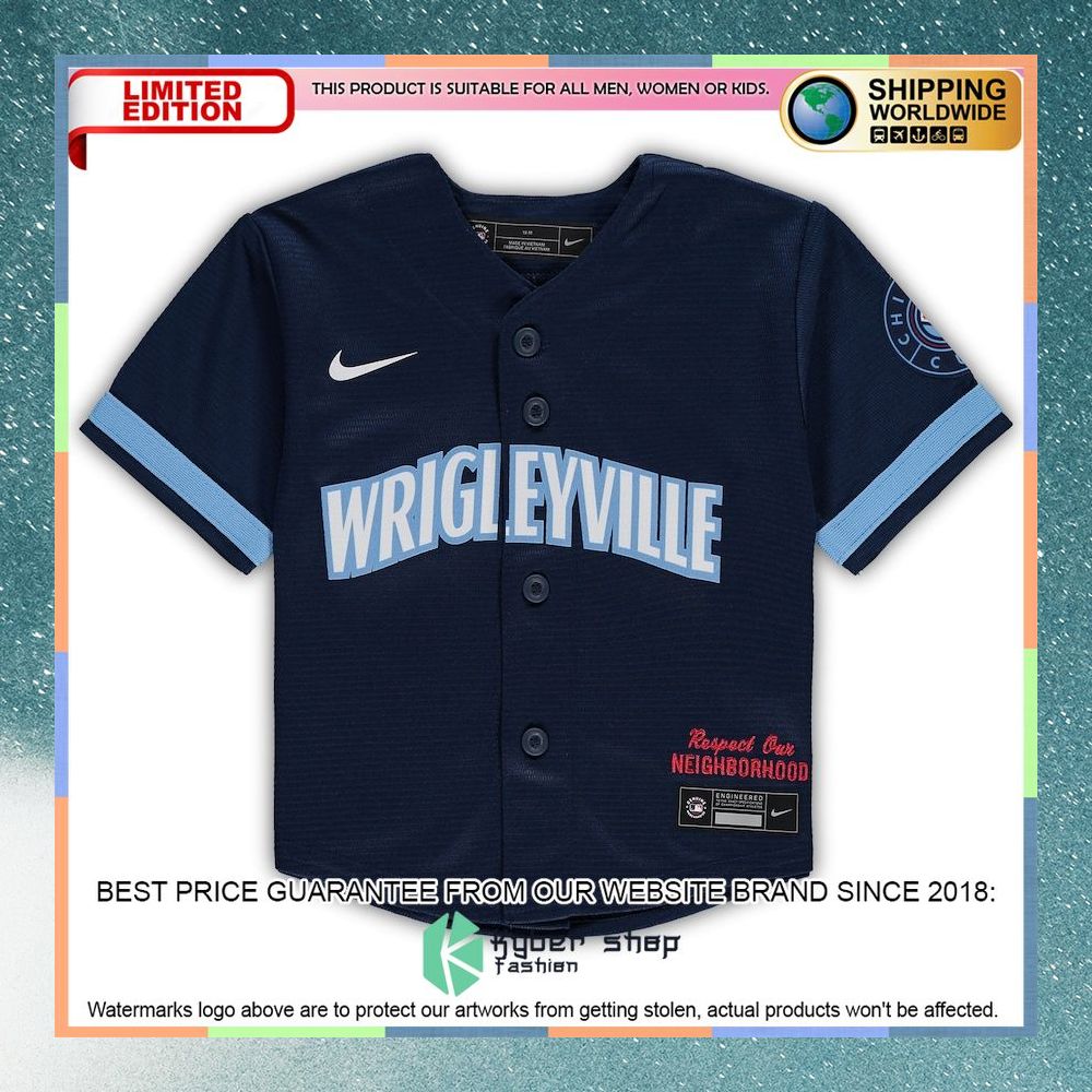 Chicago Cubs Infant MLB City Connect Navy Baseball Jersey 5 Chicago Cubs Infant MLB City Connect Navy Baseball Jersey word3