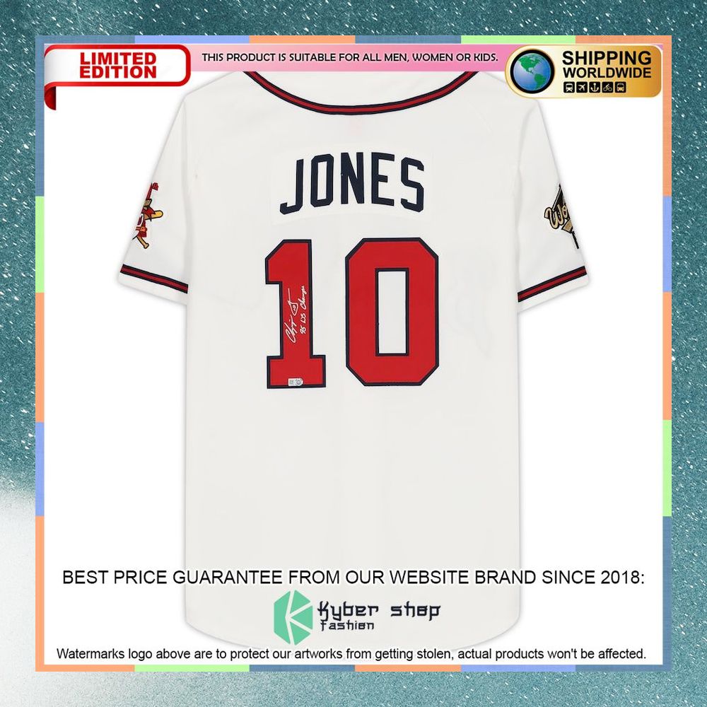 Chipper Jones Atlanta Braves White 1995 World Series Patch Mitchell And Ness With 95 Ws Champs Inscription Baseball Jersey 5 Chipper Jones Atlanta Braves White 1995 World Series Patch Mitchell And Ness With 95 Ws Champs Inscription Baseball Jersey word3