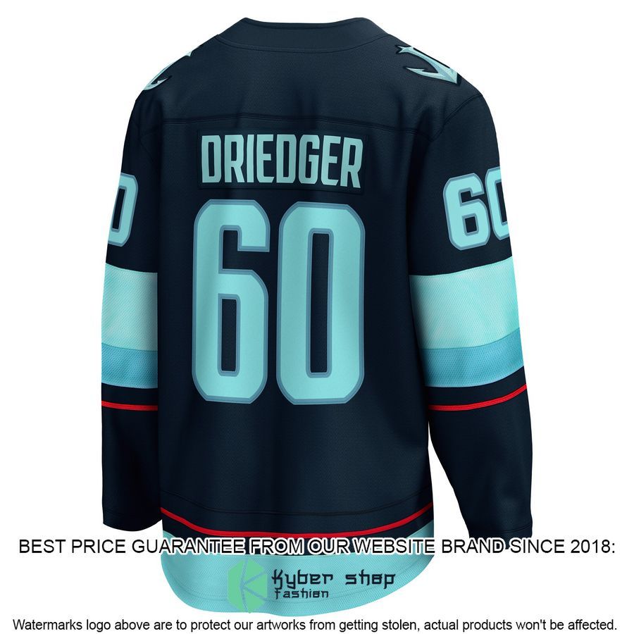 Chris Driedger Seattle Kraken Deep Sea Blue Hockey Jersey 3 Chris Driedger Seattle Kraken Deep Sea Blue Hockey Jersey word2