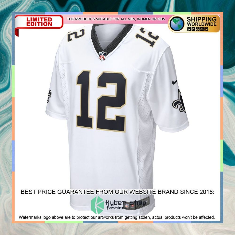 Chris Olave New Orleans Saints White Football Jersey 6 Chris Olave New Orleans Saints White Football Jersey word1