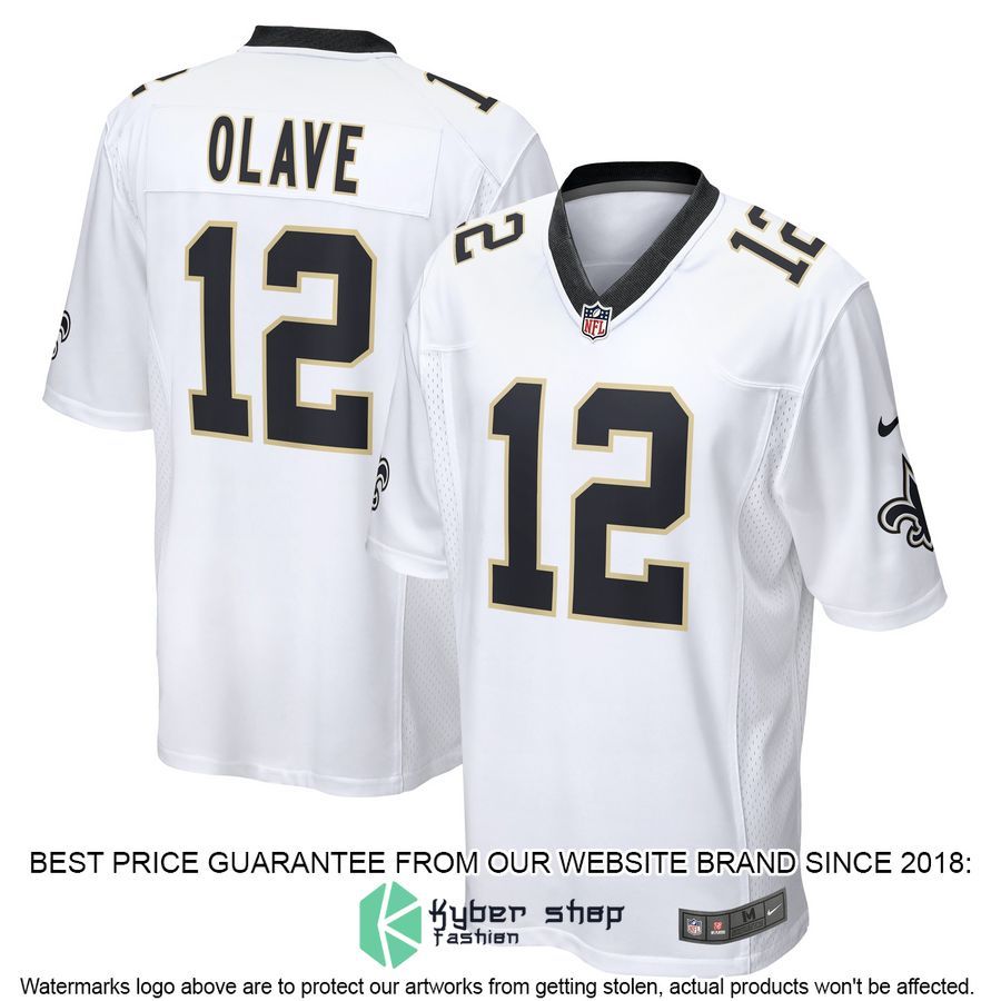 Chris Olave New Orleans Saints White Football Jersey 4 Chris Olave New Orleans Saints White Football Jersey word1