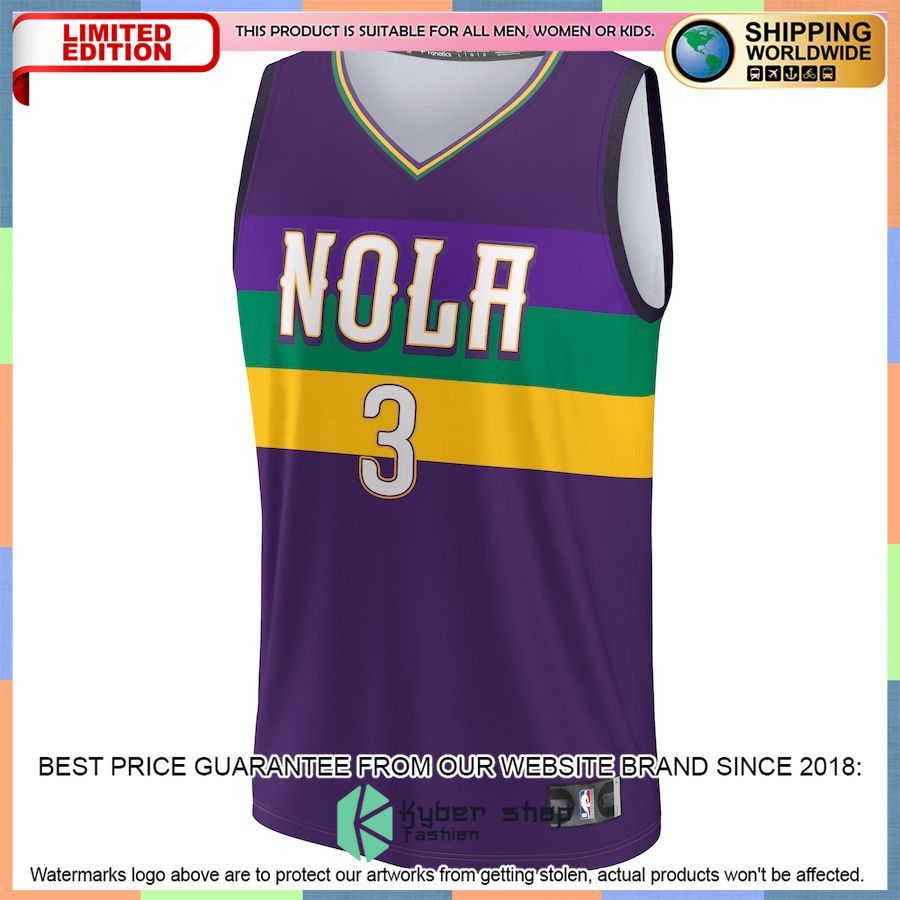 CJ McCollum New Orleans Pelicans 2022-23 Purple Basketball Jersey