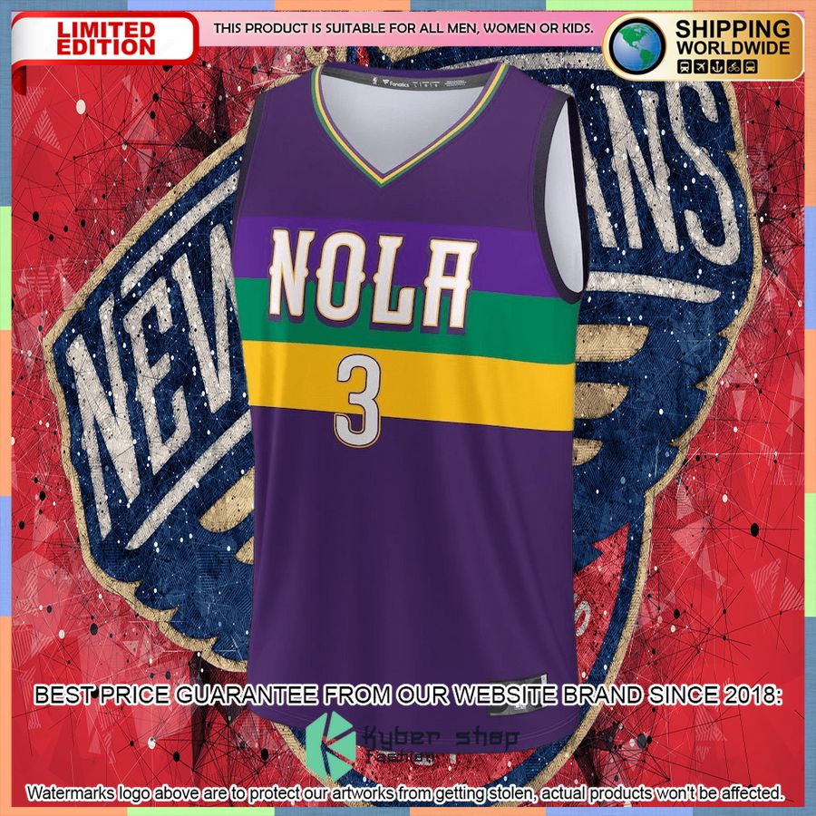CJ McCollum New Orleans Pelicans Youth 2022-23 Purple Basketball Jersey 5 CJ McCollum New Orleans Pelicans Youth 2022-23 Purple Basketball Jersey word2