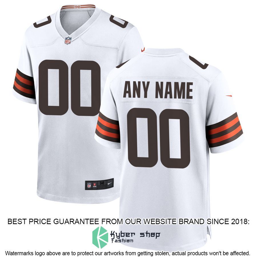 Cleveland Browns Custom White Football Jersey