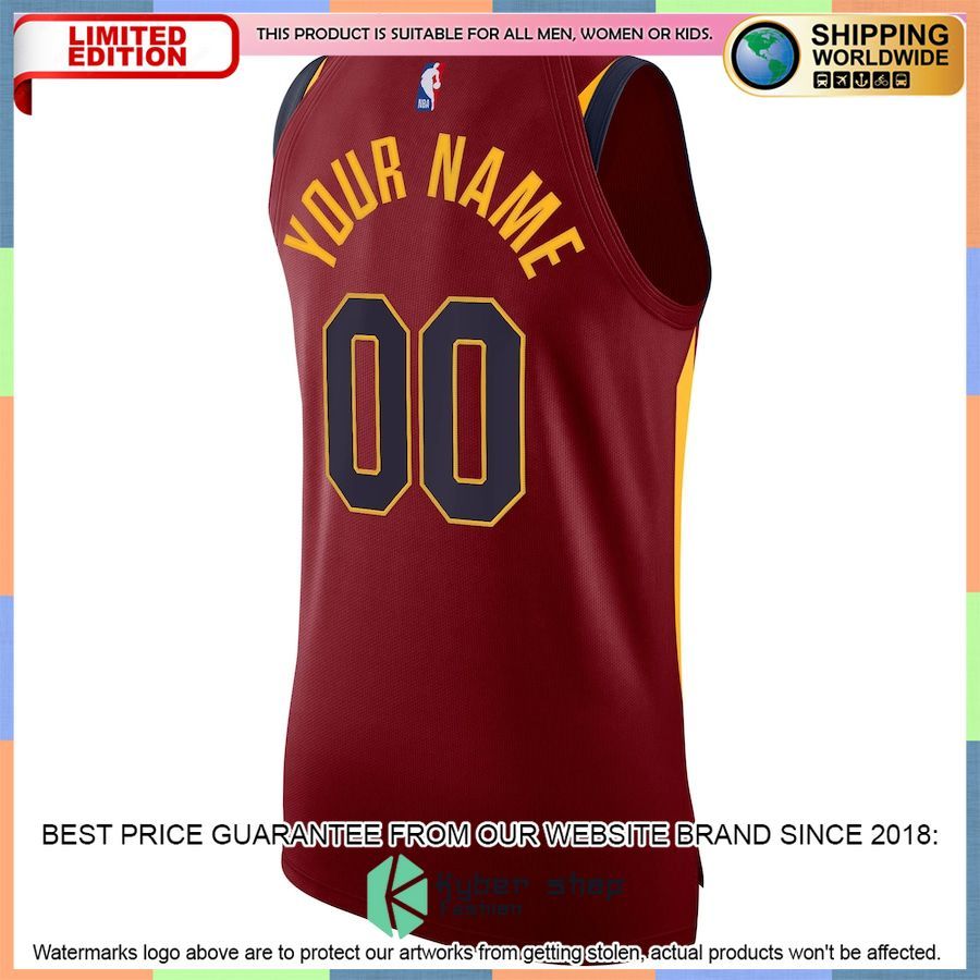 Cleveland Cavaliers Nike Authentic Custom Maroon Basketball Jersey 3 Cleveland Cavaliers Nike Authentic Custom Maroon Basketball Jersey word2