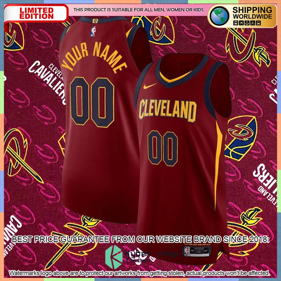 Cleveland Cavaliers Nike Authentic Custom Maroon Basketball Jersey 4 Cleveland Cavaliers Nike Authentic Custom Maroon Basketball Jersey word2