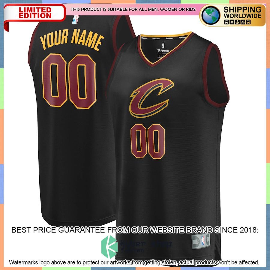 Cleveland Cavaliers Youth Custom Black Basketball Jersey