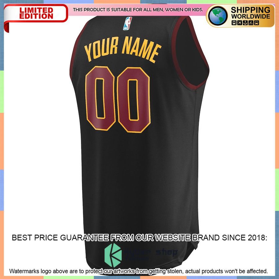 Cleveland Cavaliers Youth Custom Black Basketball Jersey 3 Cleveland Cavaliers Youth Custom Black Basketball Jersey word2