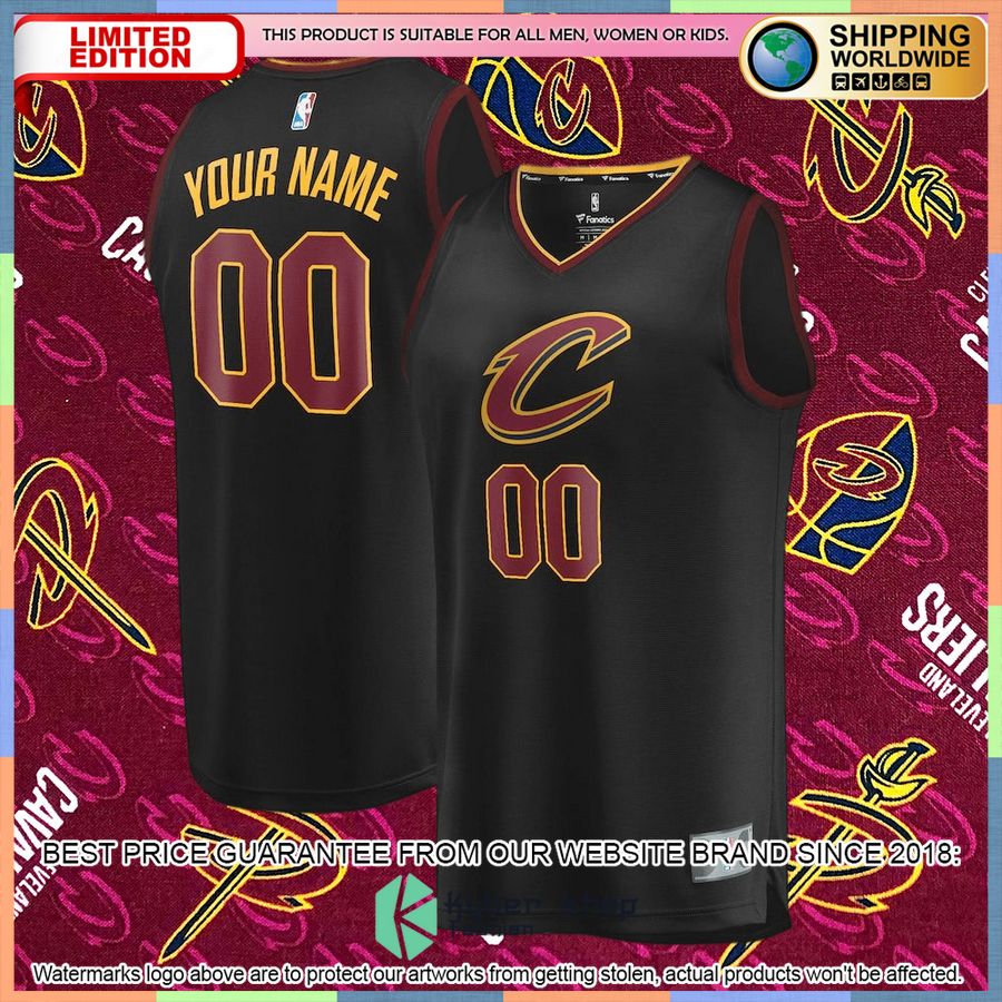 Cleveland Cavaliers Youth Custom Black Basketball Jersey 4 Cleveland Cavaliers Youth Custom Black Basketball Jersey word2
