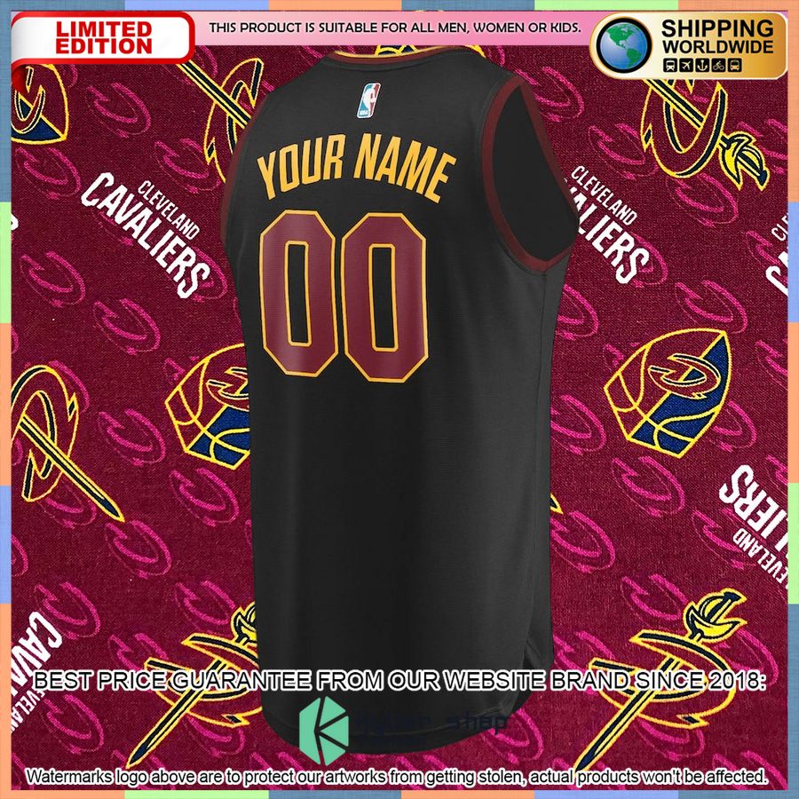 Cleveland Cavaliers Youth Custom Black Basketball Jersey 6 Cleveland Cavaliers Youth Custom Black Basketball Jersey word2