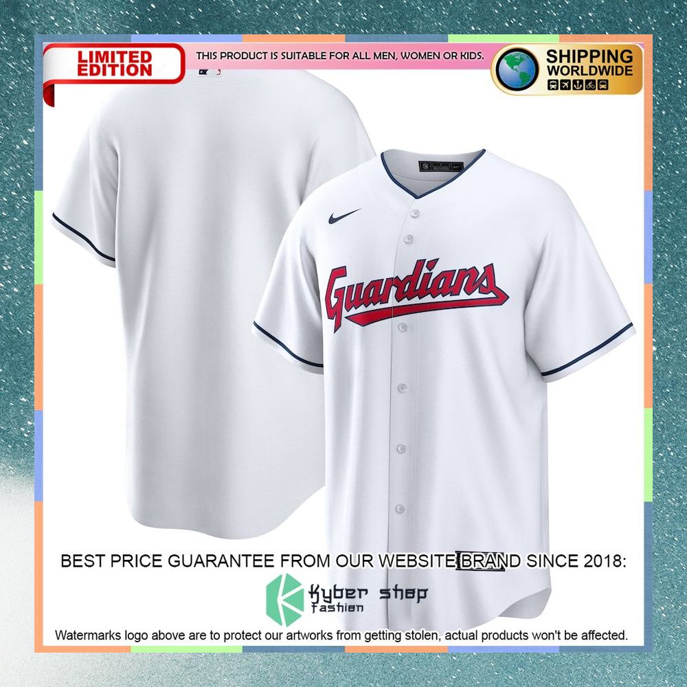 Cleveland Guardians Home Blank White Baseball Jersey 4 Cleveland Guardians Home Blank White Baseball Jersey word2