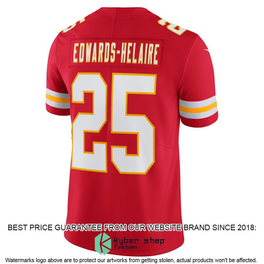 Clyde EdwardsHelaire Kansas City Chiefs Vapor Red Football Jersey 3 Clyde EdwardsHelaire Kansas City Chiefs Vapor Red Football Jersey word3