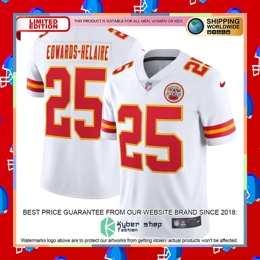 Clyde EdwardsHelaire Kansas City Chiefs Vapor Red Football Jersey 10 Clyde EdwardsHelaire Kansas City Chiefs Vapor Red Football Jersey word3