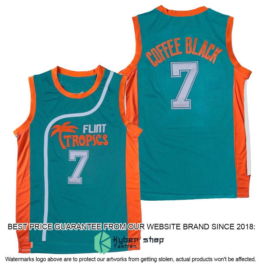Coffee Black Flint Tropics Semi-Pro Movie Basketball Jersey