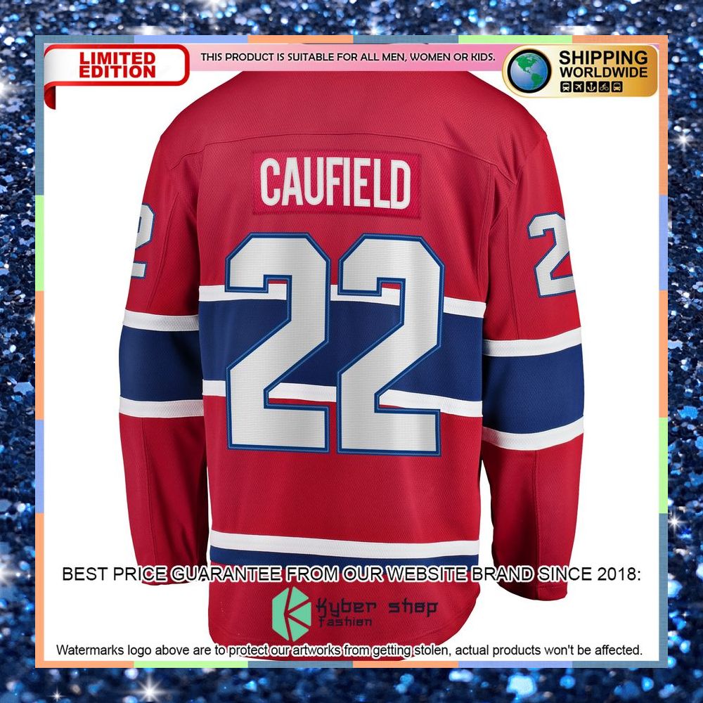 Cole Caufield Montreal Canadiens Home Premier Red Hockey Jersey 7 Cole Caufield Montreal Canadiens Home Premier Red Hockey Jersey word1