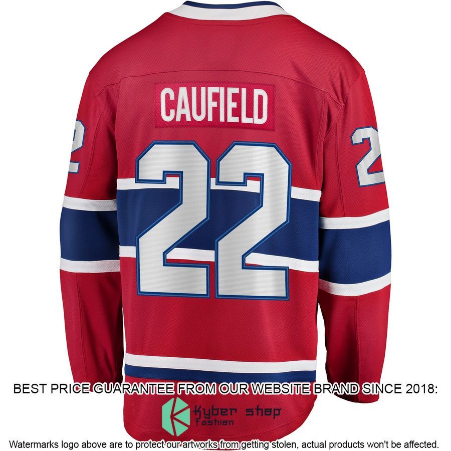 Cole Caufield Montreal Canadiens Home Premier Red Hockey Jersey 3 Cole Caufield Montreal Canadiens Home Premier Red Hockey Jersey word1