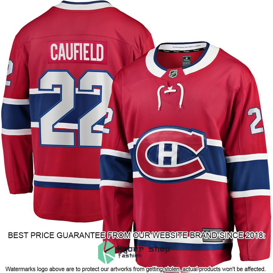 Cole Caufield Montreal Canadiens Home Premier Red Hockey Jersey 4 Cole Caufield Montreal Canadiens Home Premier Red Hockey Jersey word1