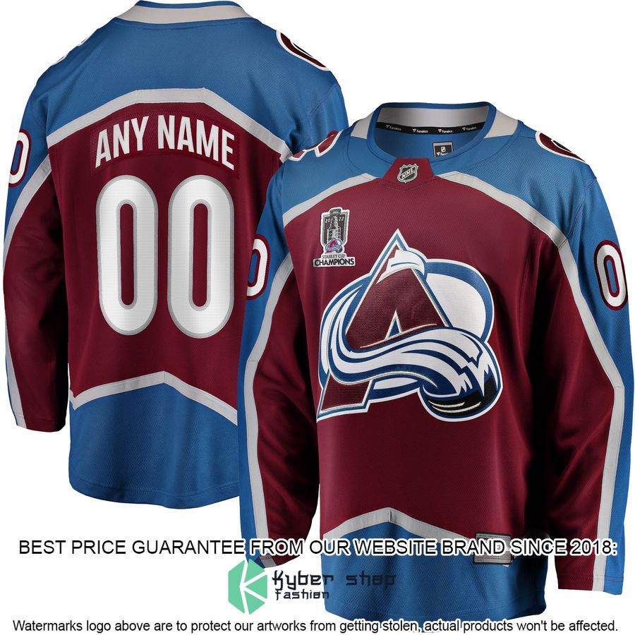 Colorado Avalanche Home 2022 Stanley Cup Champions Custom Burgundy Hockey Jersey 4 Colorado Avalanche Home 2022 Stanley Cup Champions Custom Burgundy Hockey Jersey word2