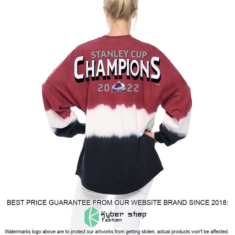 Colorado Avalanche Women's 2022 Stanley Cup Champions Horizontal Ombre Spirit Burgundy Hockey Jersey